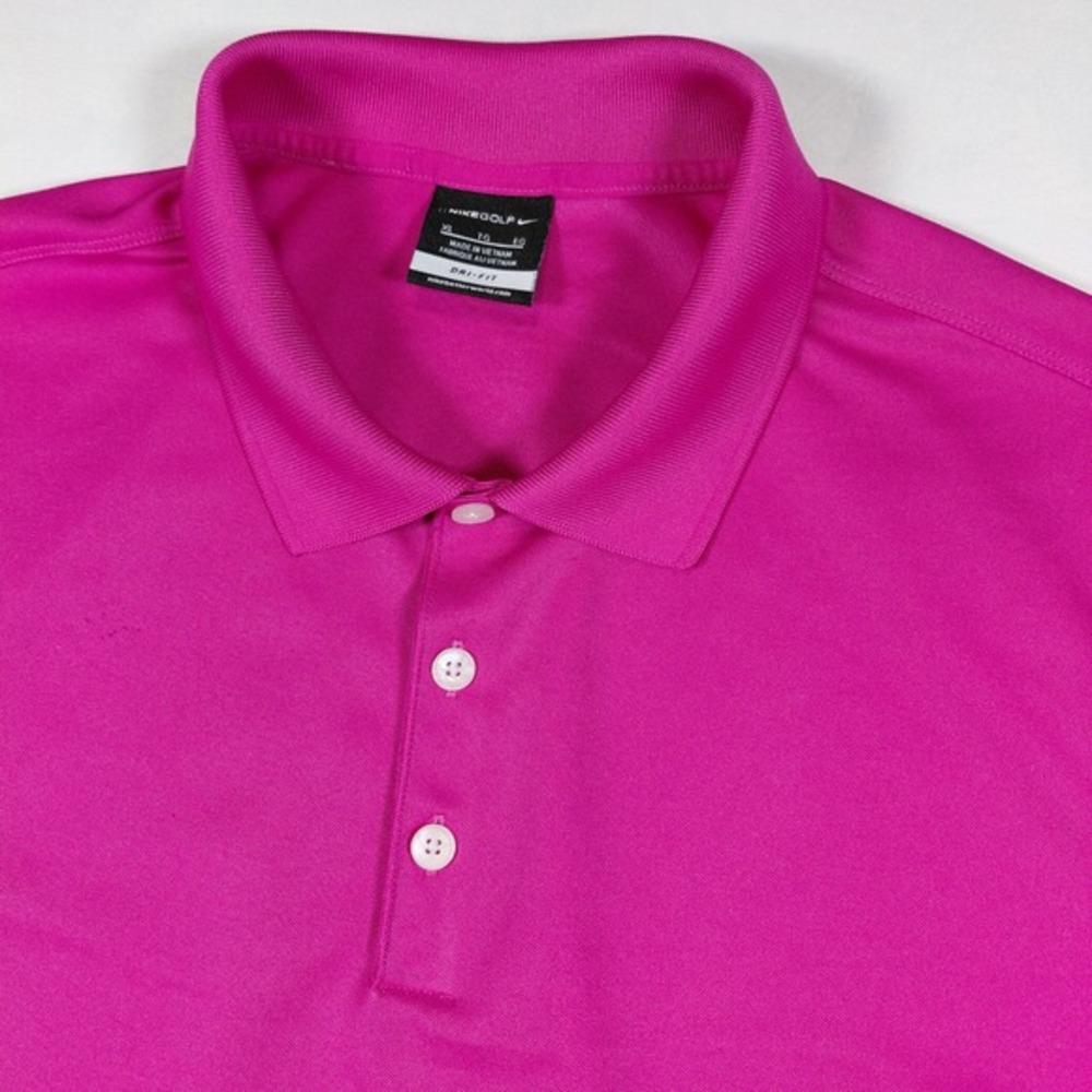 Nike Golf Mens XL Dri-Fit Polo Shirt Pink Turn Tulsa Pink Short Sleeve